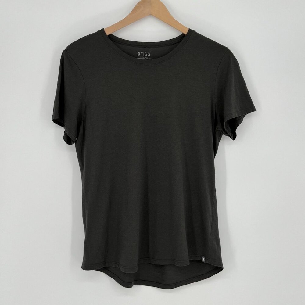 Figs Women's Super Soft Short Sleeve T Shirt Under Scrub Size L Dark Gray Nurse - Picture 1 of 7